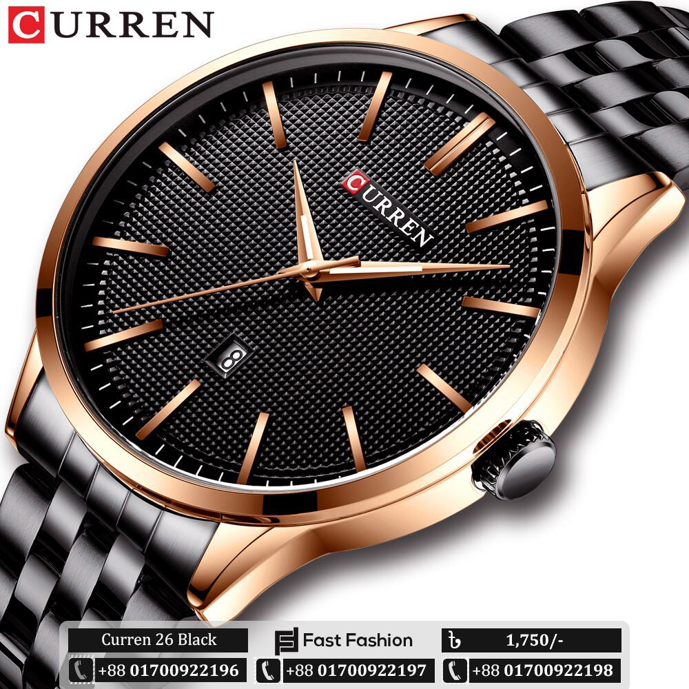 Original Trendy Stylish Stainless Steel CURREN Watch for Men | Curren 26