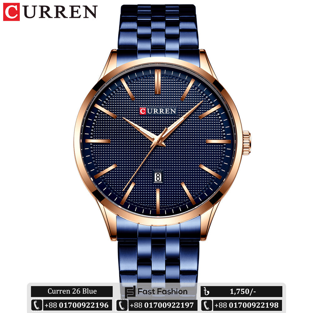 Original Trendy Stylish Stainless Steel CURREN Watch for Men | Curren 26