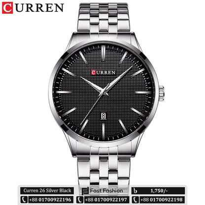 Original Trendy Stylish Stainless Steel CURREN Watch for Men | Curren 26