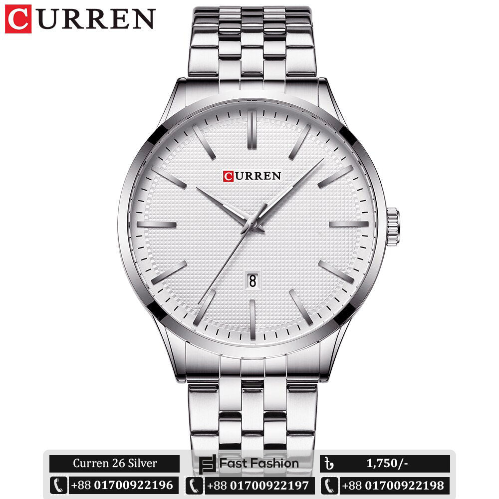 Original Trendy Stylish Stainless Steel CURREN Watch for Men | Curren 26