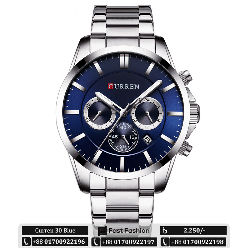 Original Trendy Stylish Stainless Steel CURREN Watch for Men | Curren 30