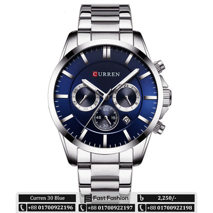 Original Trendy Stylish Stainless Steel CURREN Watch for Men | Curren 30