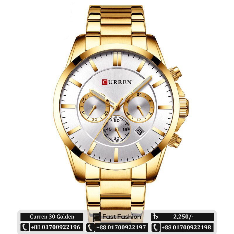 Original Trendy Stylish Stainless Steel CURREN Watch for Men | Curren 30