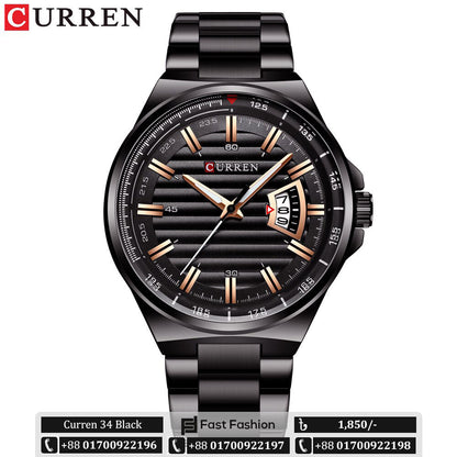 Trendy Stylish Stainless Steel Original CURREN Watch for Men | Curren 34