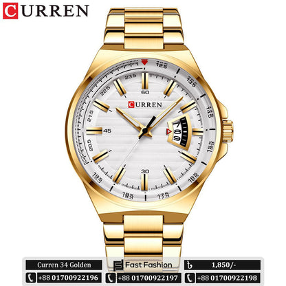 Trendy Stylish Stainless Steel Original CURREN Watch for Men | Curren 34