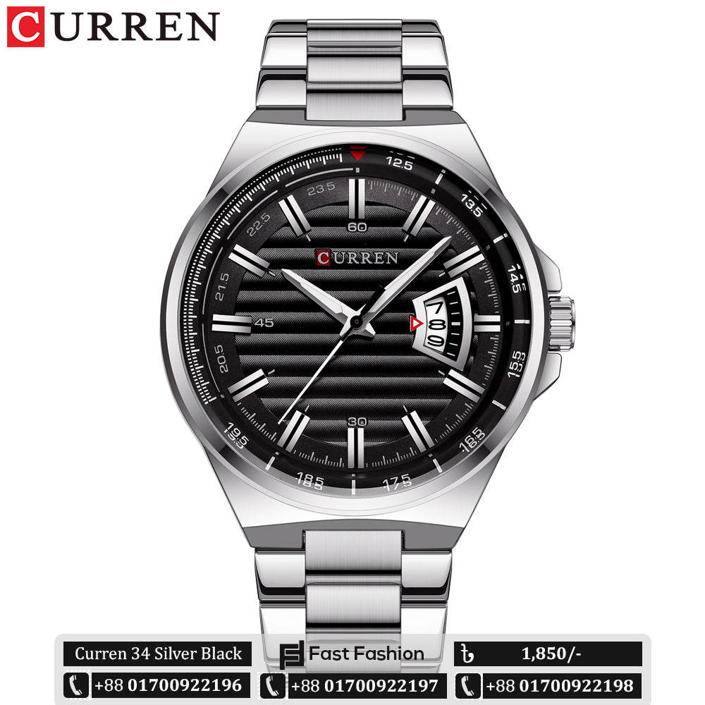 Trendy Stylish Stainless Steel Original CURREN Watch for Men | Curren 34