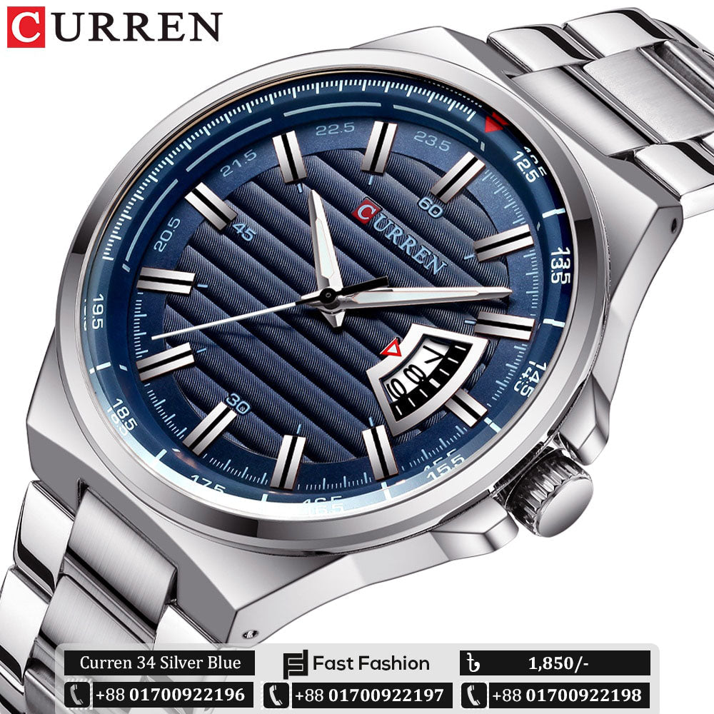 Trendy Stylish Stainless Steel Original CURREN Watch for Men | Curren 34