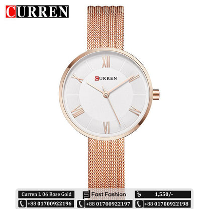 Original Trendy Stylish Stainless Steel CURREN Watch for Women | Curren L 06