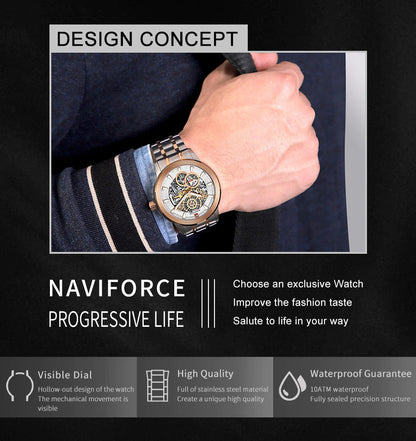 Luxury Original Premium Quality NAVIFORCE Waterproof Mechanical Watch | NF 65