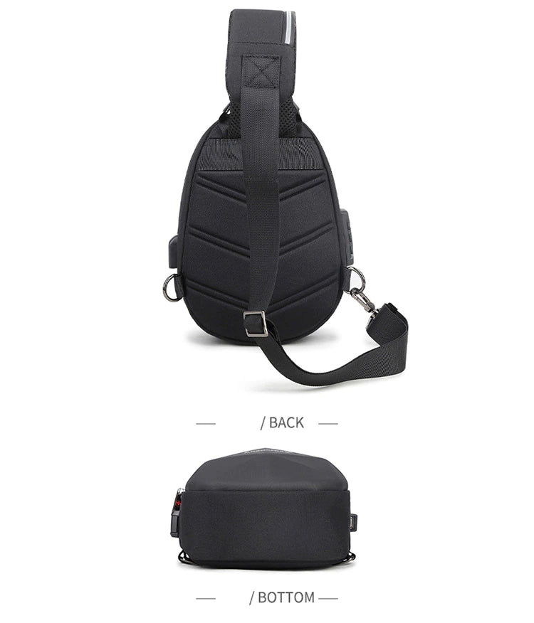 Anti-theft lock Chest-Bag - Side Bag - USB charging travel Shoulder Waterproof Crossbody Bag - KN Side Bag 02