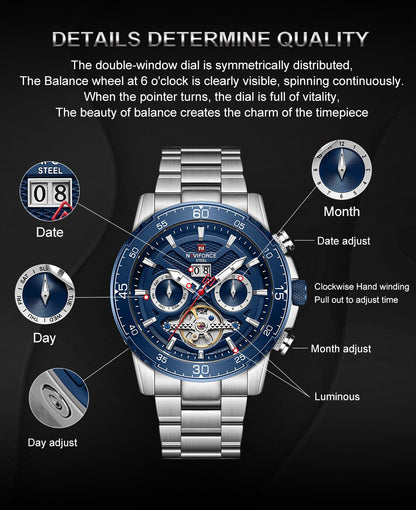 Luxury Original Premium Quality NAVIFORCE Waterproof Mechanical Watch | NF 62