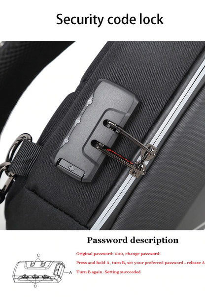 Anti-theft lock Chest-Bag - Side Bag - USB charging travel Shoulder Waterproof Crossbody Bag - KN Side Bag 02