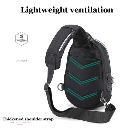 Anti-theft lock Chest-Bag - Side Bag - USB charging travel Shoulder Waterproof Crossbody Bag - KN Side Bag 02