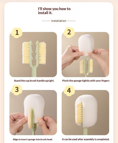 Multifunctional 5 in 1 Cup Brush Cleaning Tools,  Straw Brush Cleaner Bottle Lid Gap Cleaning Brush for Home Kitchen