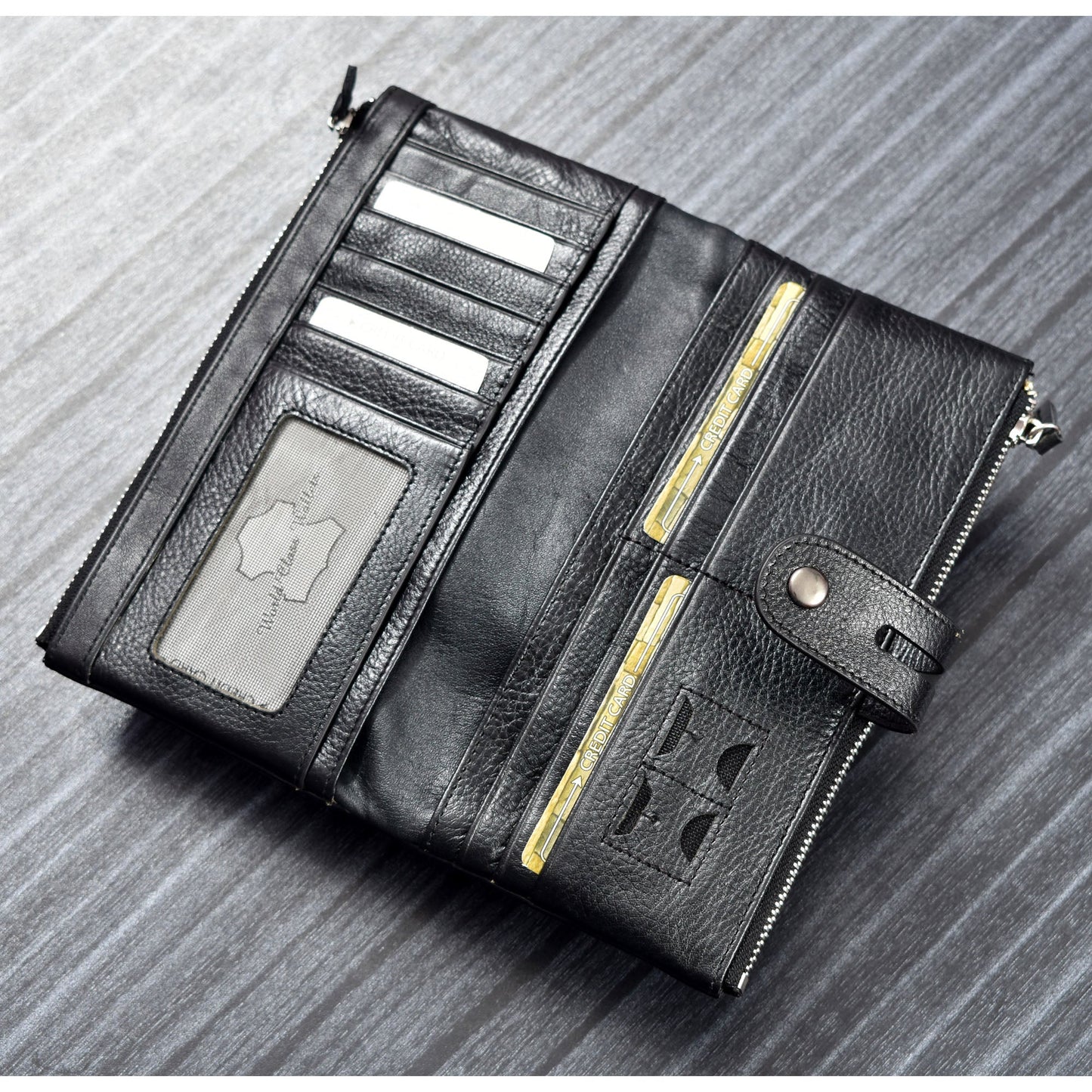 Premium Quality Original Leather Double Zipper Long Wallet | JP Wallet 52