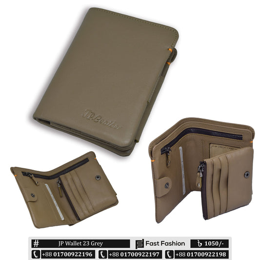 Original Leather Pocket Size Premium Quality Wallet | JP Wallet 23 Grey