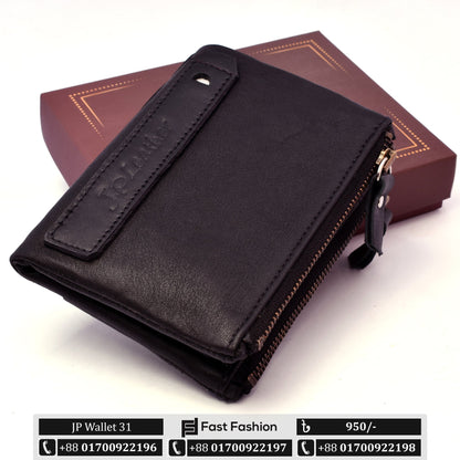 Black Pocket Size Premium Leather Wallet | JP Wallet 31