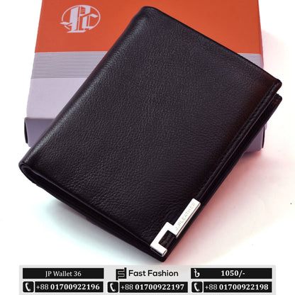 Black Color Pocket Size Premium Leather Wallet | JP Wallet 36