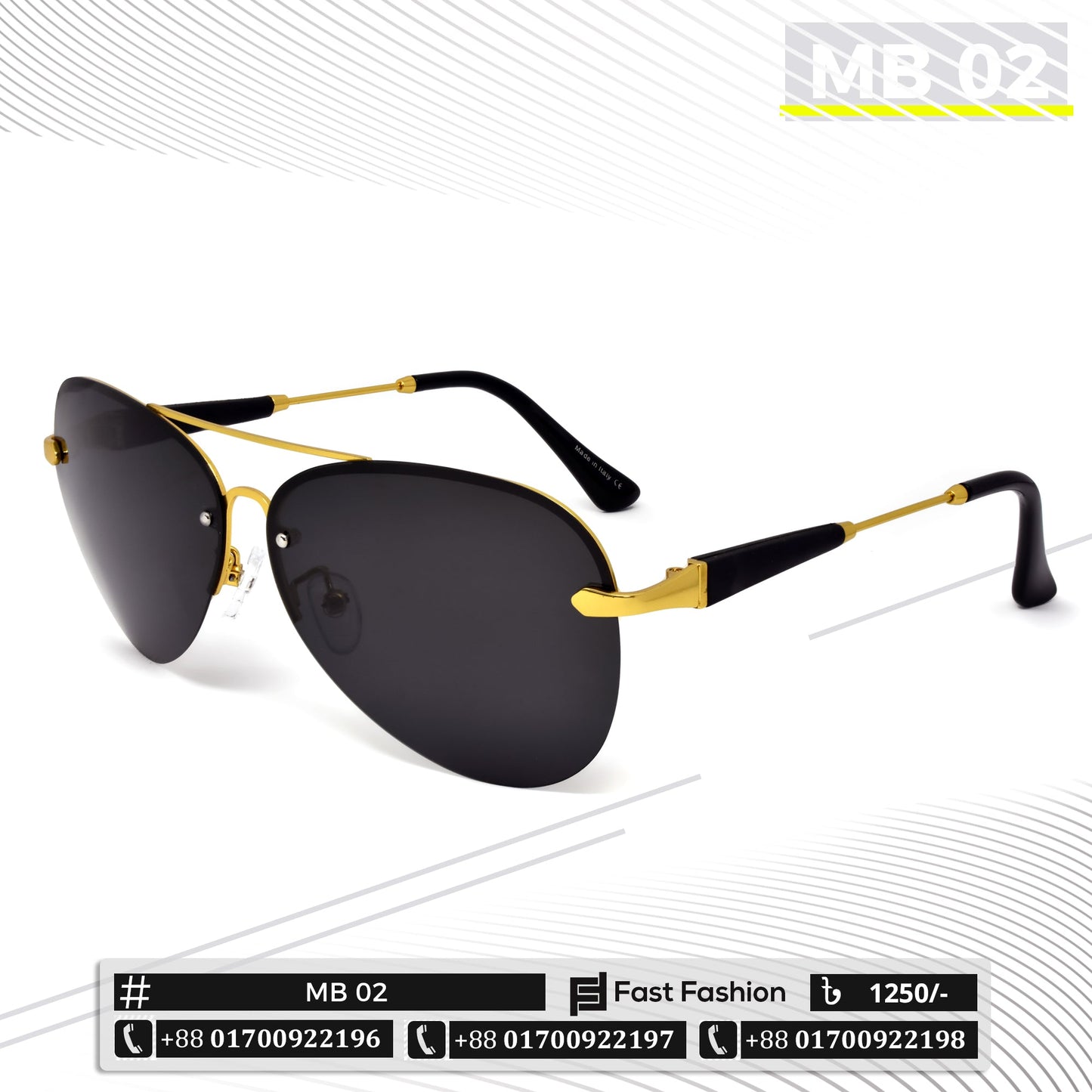 New Stylish Trendy Pilot Shape Business Class Polarized Sunglass | New MB 02