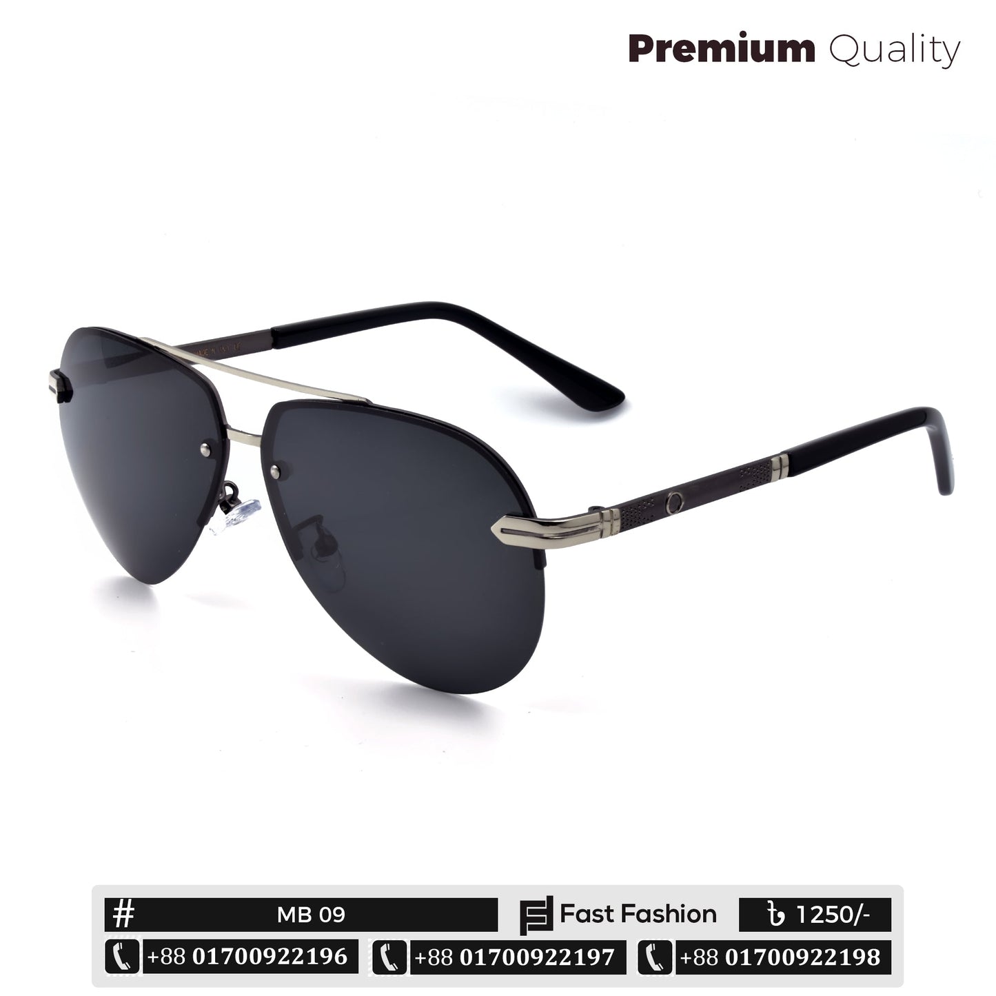 New Stylish Trendy Pilot Shape Business Class Polarized Sunglass | MB 09