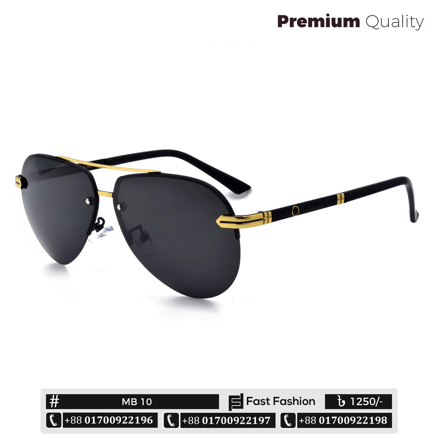 New Stylish Trendy Pilot Shape Business Class Polarized Sunglass | MB 10