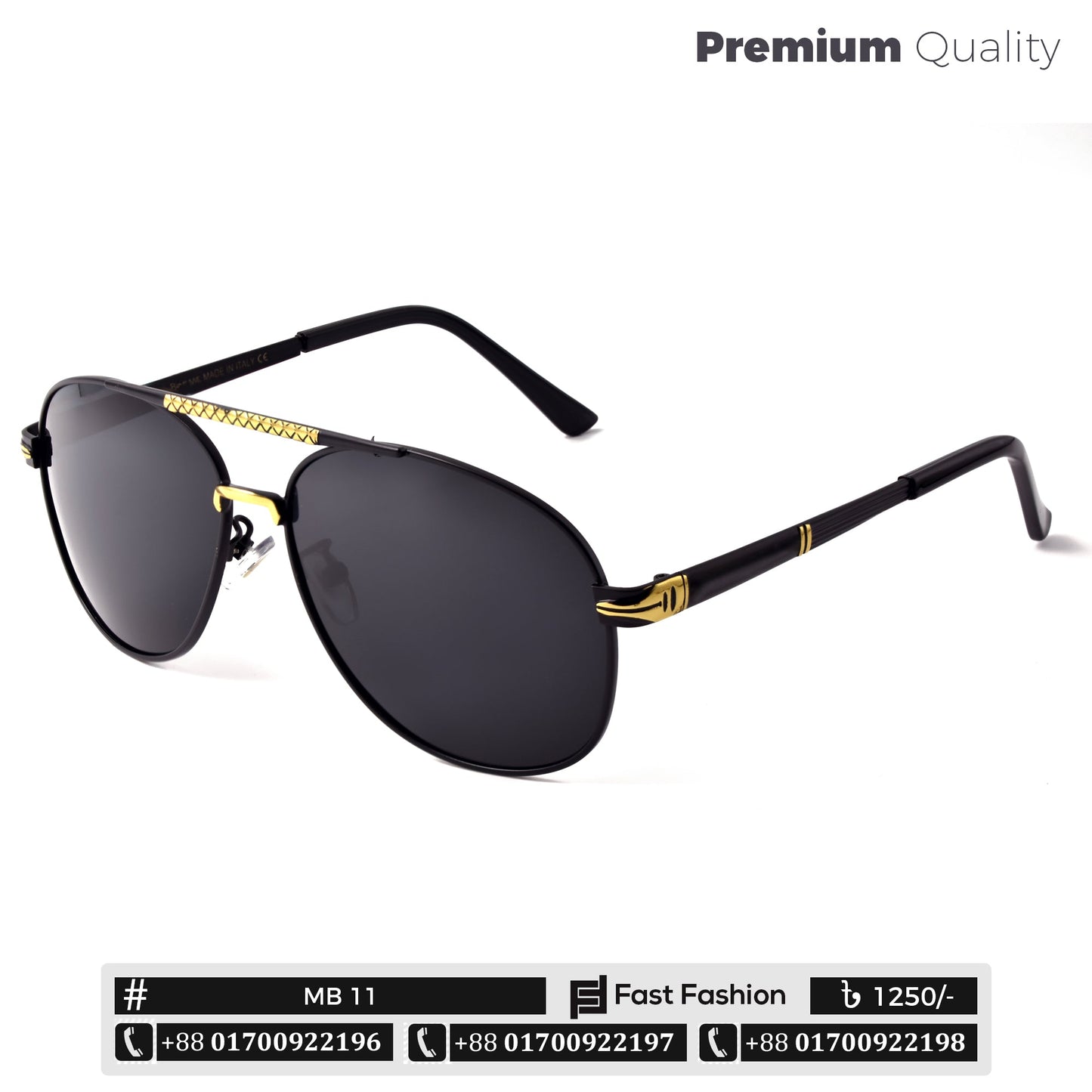 New Stylish Trendy Pilot Shape Business Class Polarized Sunglass | MB 11