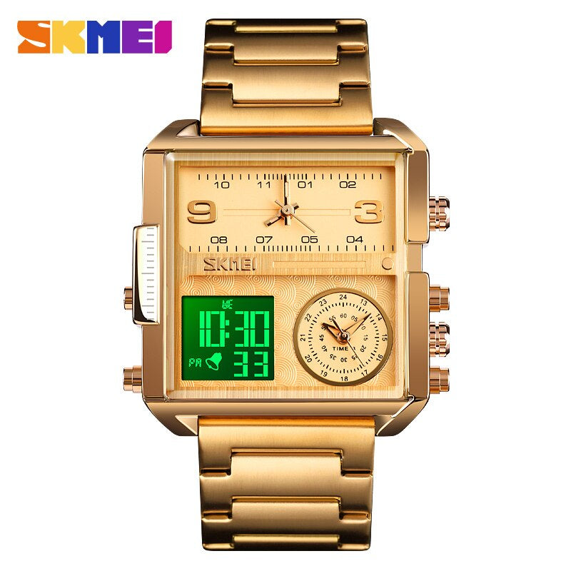 Original SKMEI 3 Time Unique Style LED Water Proof Digital Watch - SKMEI 50