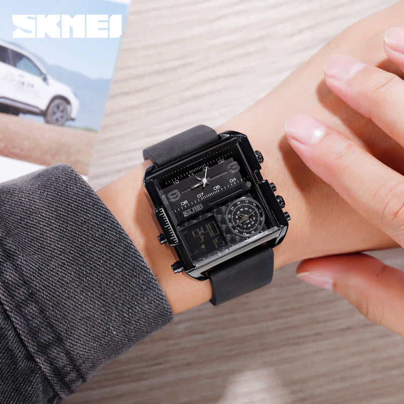 Original SKMEI 3 Time Unique Style LED Water Proof Digital Watch - SKMEI 50