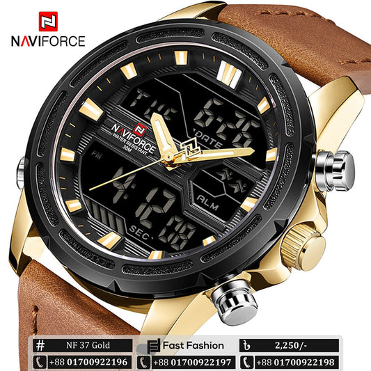 Original NAVIFORCE Stylish Waterproof Quartz Watch for Men | NF 37