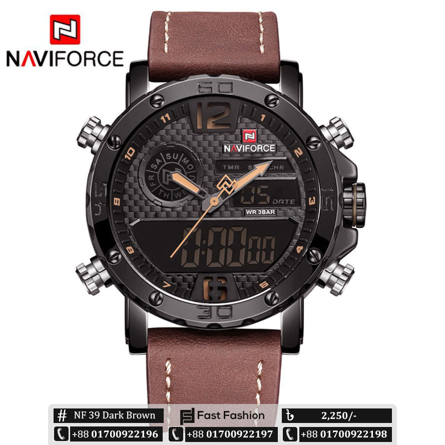 Original NAVIFORCE Stylish Waterproof Quartz Watch for Men | NF 39