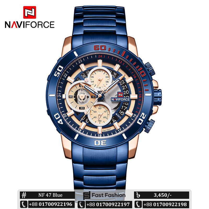 Original NAVIFORCE Stylish Waterproof Quartz Watch for Men | NF 47