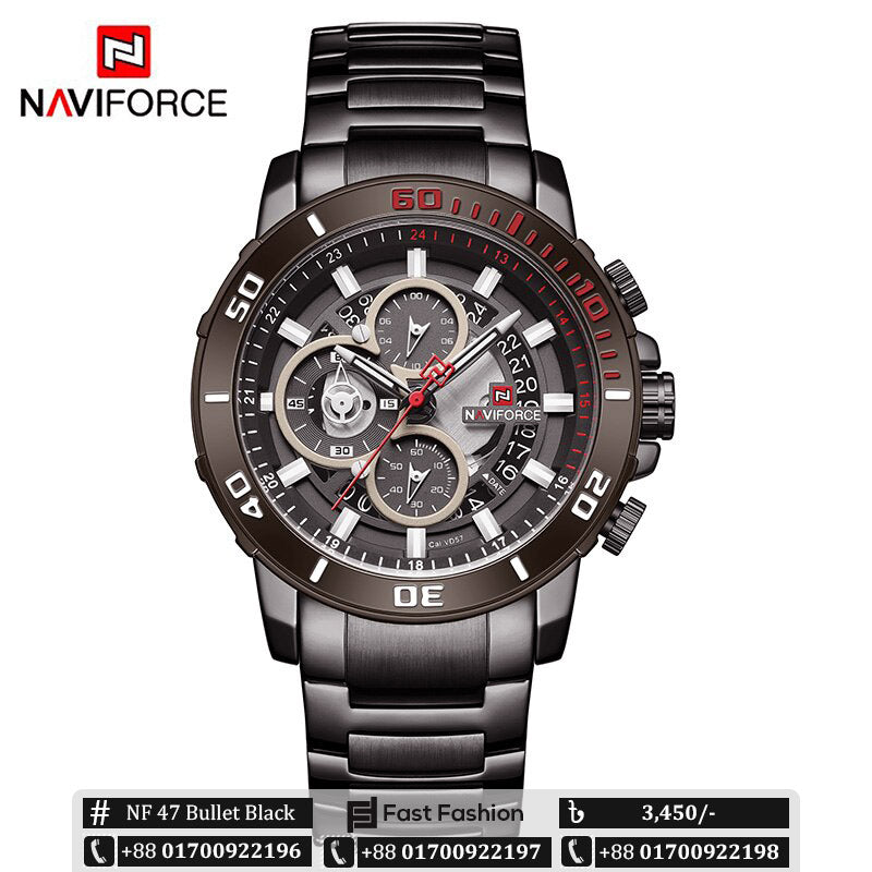 Original NAVIFORCE Stylish Waterproof Quartz Watch for Men | NF 47