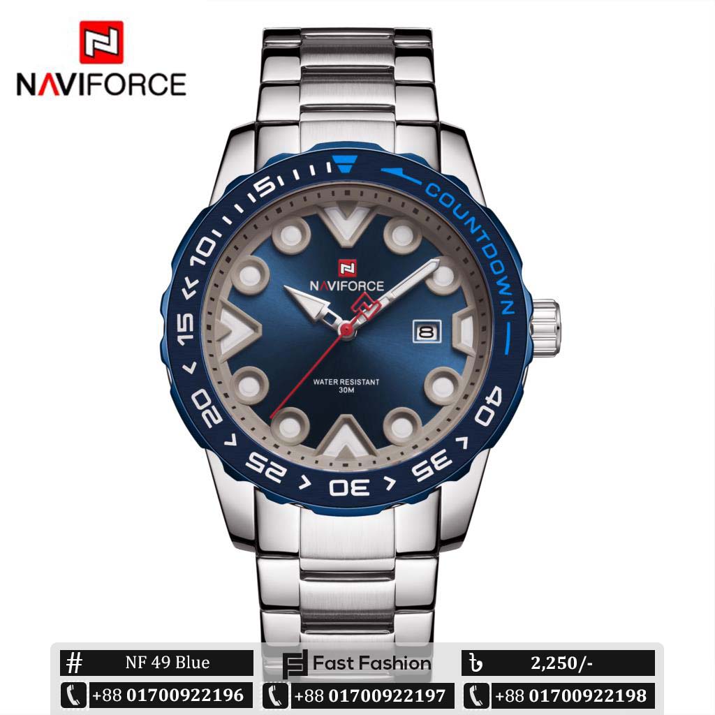 Original NAVIFORCE Stylish Waterproof Quartz Watch for Men | NF 49