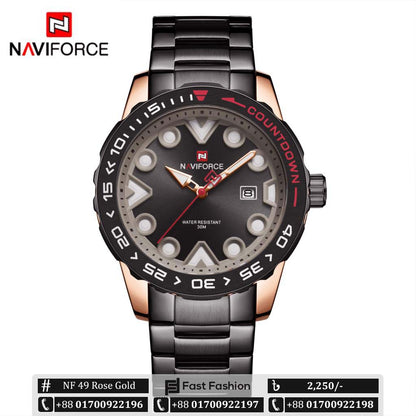 Original NAVIFORCE Stylish Waterproof Quartz Watch for Men | NF 49