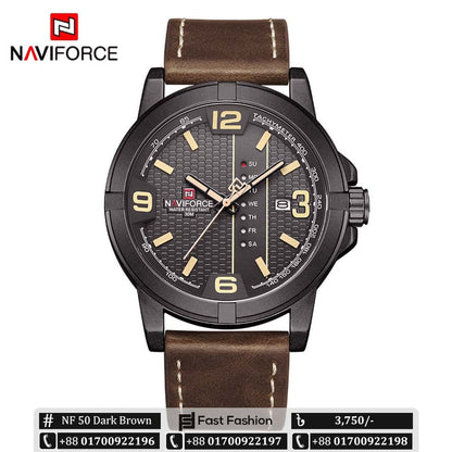 Original Premium Quality NAVIFORCE Stylish Waterproof Quartz Watch for Men | NF 50