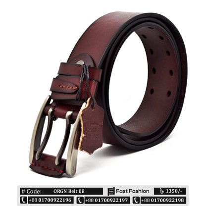 Premium Quality Double Pin Original Leather Belt - Imported from China - ORGN Belt 08