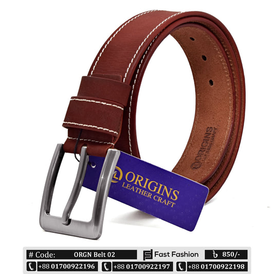 Premium Quality Original Leather Belt - ORGN Belt 02 Silver