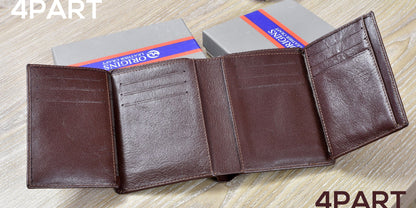 4 Part Pocket Size Premium Quality Leather Wallet for Men | ORGN Wallet 01