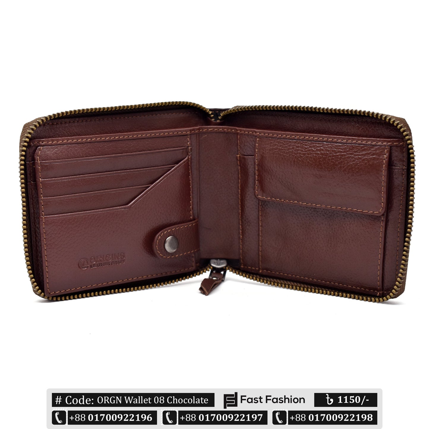 Full Zipper Premium Quality Leather Wallet for Men | ORGN Wallet 08