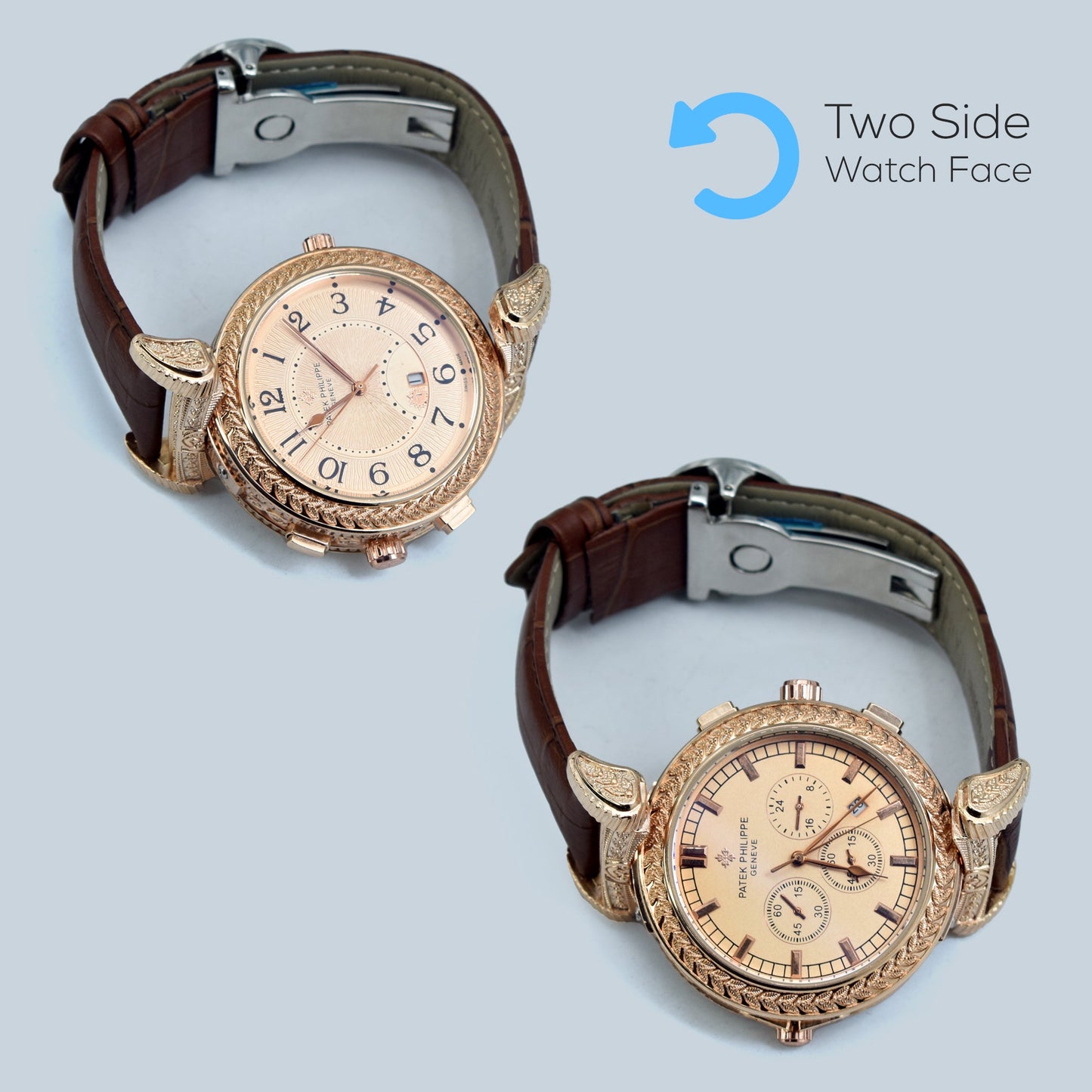 Premium Quality Two Side Watch Face Stylish Watch - PP Watch 05