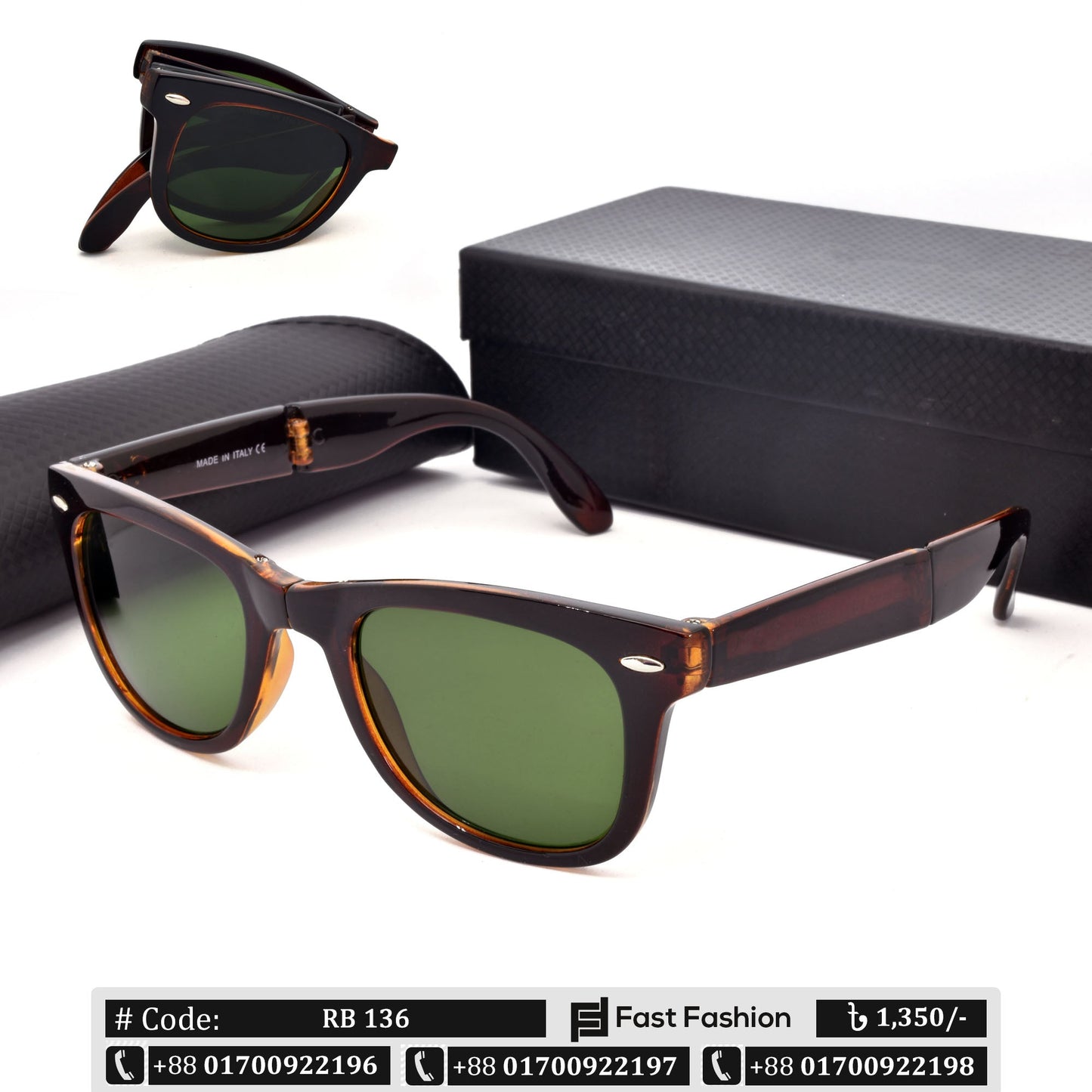 RB Style Wayfarer Shape Premium Quality Folding Sunglass for Men