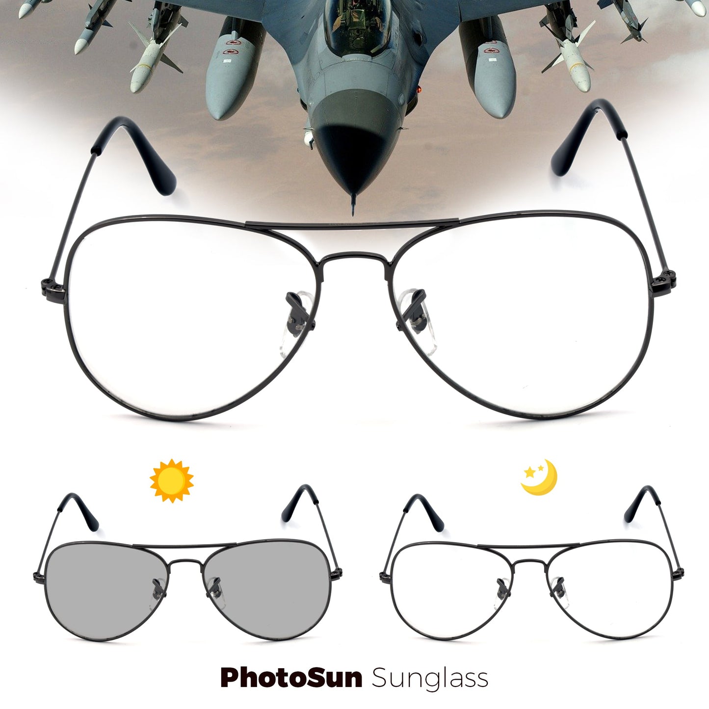 AO Style Pilot Shape RB PhotoSun Sunglass for Men | RB 76 | PhotoSun Sunglass