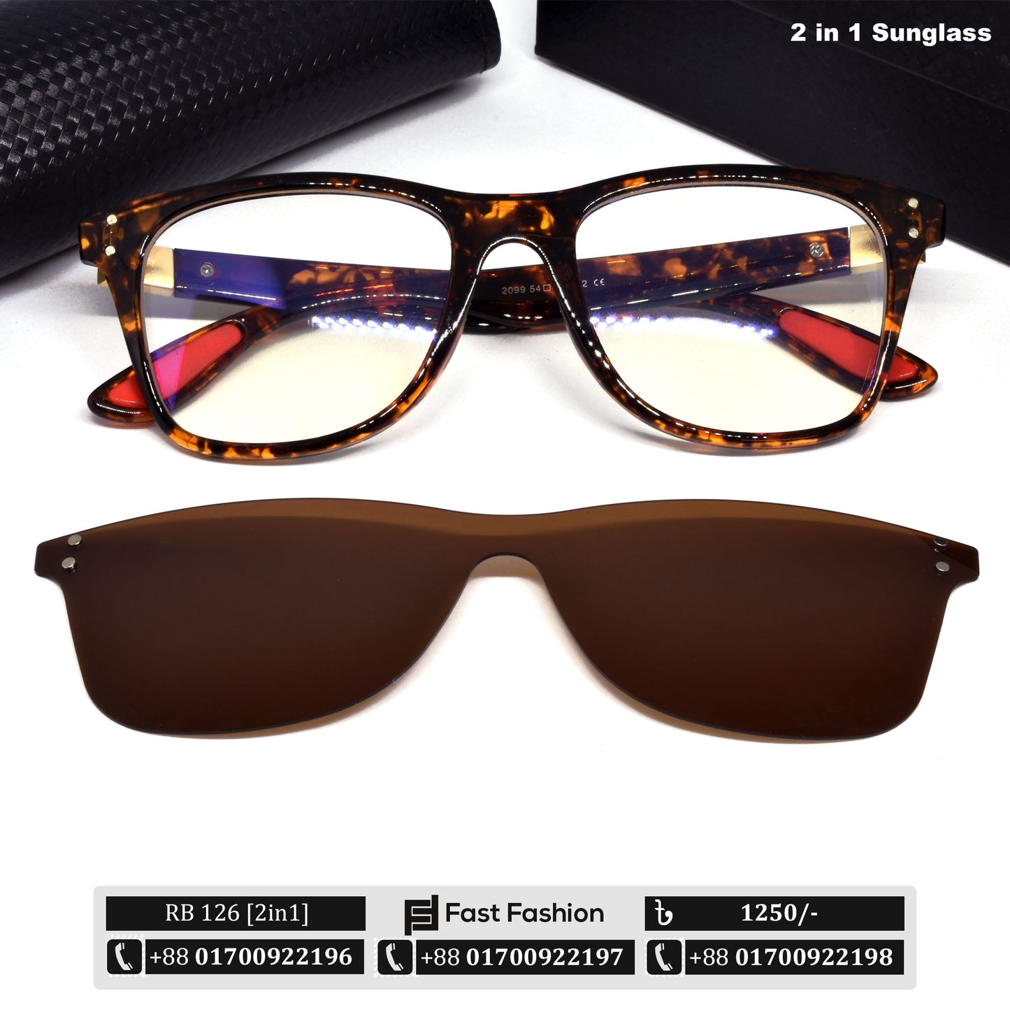 Stylish 2in1 Imported Quality Sunglass for Men | RB 126