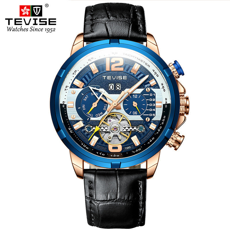 Tevise Mechanical Automatic Premium Quality Watch | Tevise 27 Blue