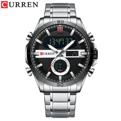 Curren Dual Time Stylish Stainless Steel Watch | Curren 8384