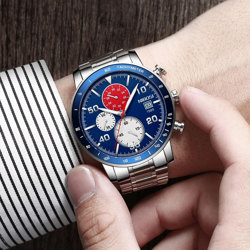 Original NIBOSI Stylish Business Watch - Exclusive New Arrival - NBC 29 Blue