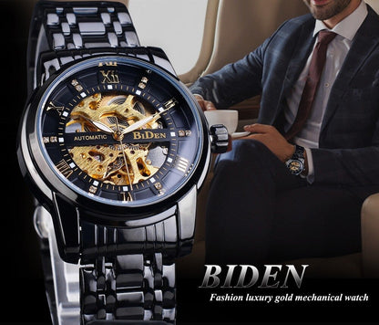 Original BIDEN Mechanical Automatic Self-Wind Wristwatche Watch - Biden 46 V2 Full Black