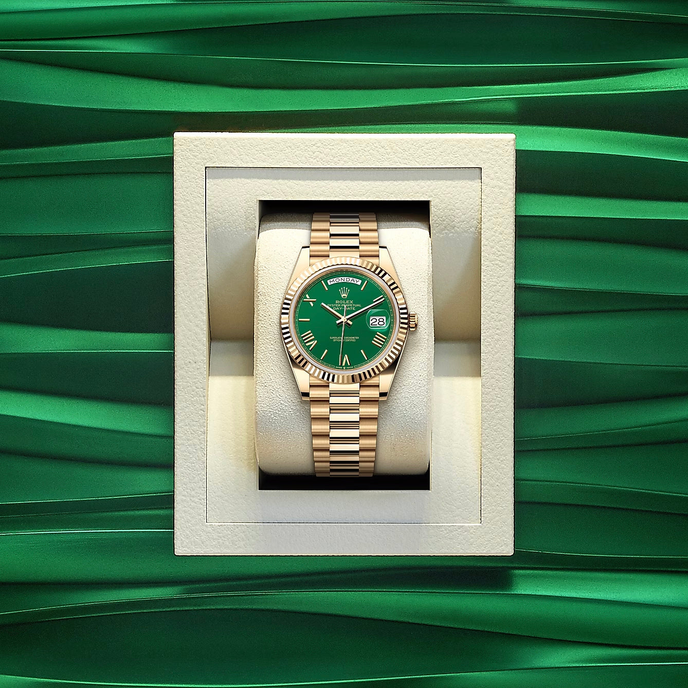 1:1 Luxury Automatic Mechanical Watch | RLX Watch Day Date 40 Golden Green