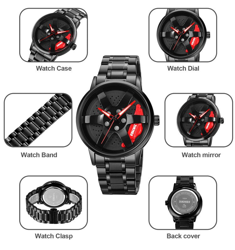 Original SKMEI Car Wheel Stainless Steel Waterproof Watch - SKMEI 52