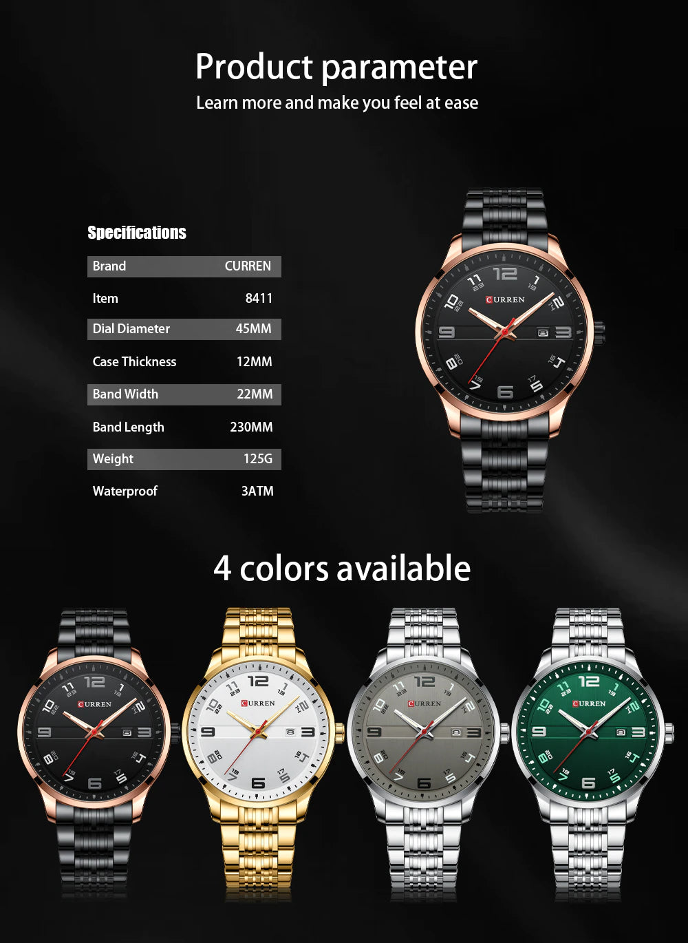 Trendy Stylish CURREN Watch | Curren 70